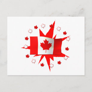 Canadian Flagga Design Vykort