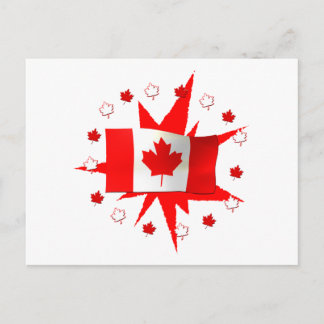 Canadian Flagga Design Vykort