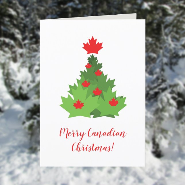 Canadian Flagga God jul Träd Helgkort (Skapare uppladdad)