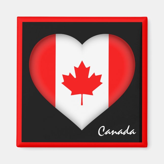 Canadian flagga & Heart, Canada helgdag /sport Magnet (Framsidan)