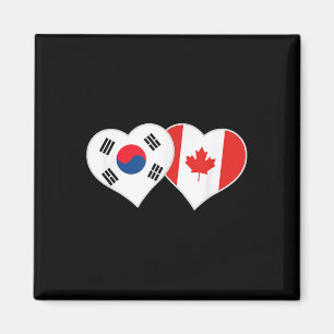 Canadian Flagga Heart Sydkorea Kanada Magnet