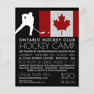 Canadian Flagga, Hockey Player, Camp Advertising Flygblad