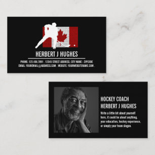 Canadian Flagga, Hockey Player, Hockey Coach Photo Visitkort