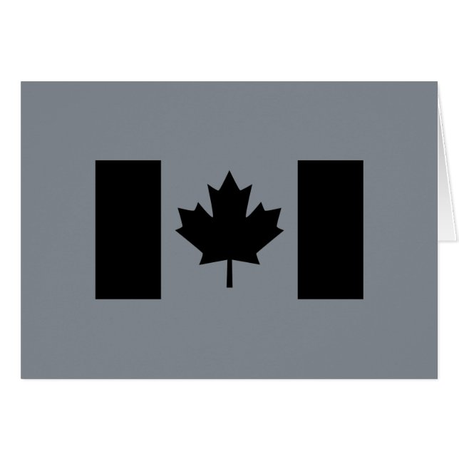 Canadian Flagga in Black Decor Hälsningskort (Framsidan Horizontal)