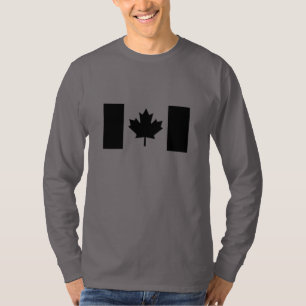 Canadian Flagga in Black Decor T-shirt