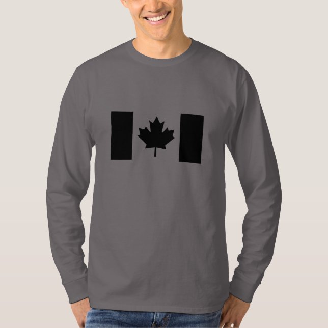 Canadian Flagga in Black Decor T-shirt (Framsida)