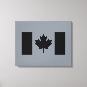 Canadian Flagga in Black Graphic Canvastryck