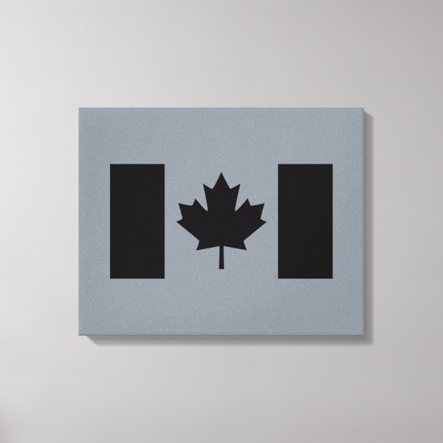 Canadian Flagga in Black Graphic Canvastryck (Framsida)