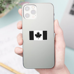 Canadian Flagga in Black Graphic Design Klistermärken