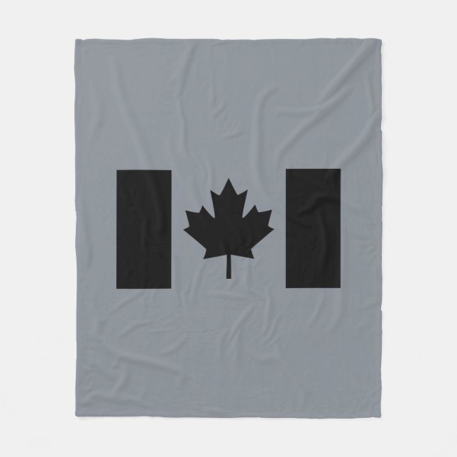 Canadian Flagga in Black Graphic Fleecefilt (Framsidan)