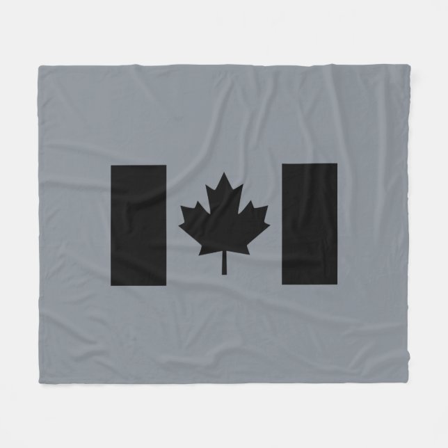 Canadian Flagga in Black Graphic Fleecefilt (Framsidan (Horisontell))