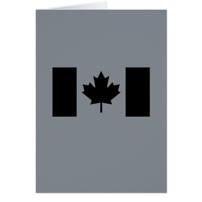 Canadian Flagga in Black Hälsningskort (Framsidan)