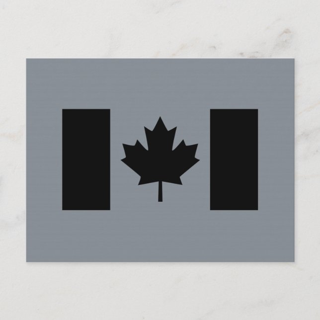 Canadian Flagga in Black Vykort (Framsida)