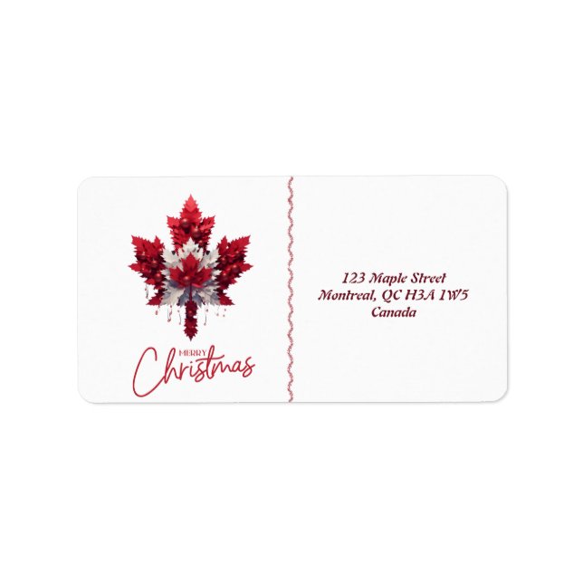 CANADIAN FLAGGA INSPIRED ADRESSETIKETT (Framsidan)