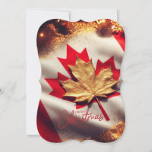 CANADIAN flagga-inspirerat julkort