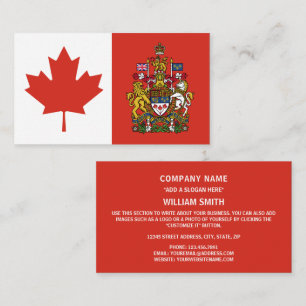 Canadian Flagga & Jacka of Arm, Flagga of Canada Visitkort