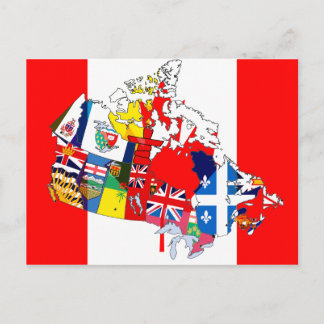 Canadian Flagga Karta Vykort