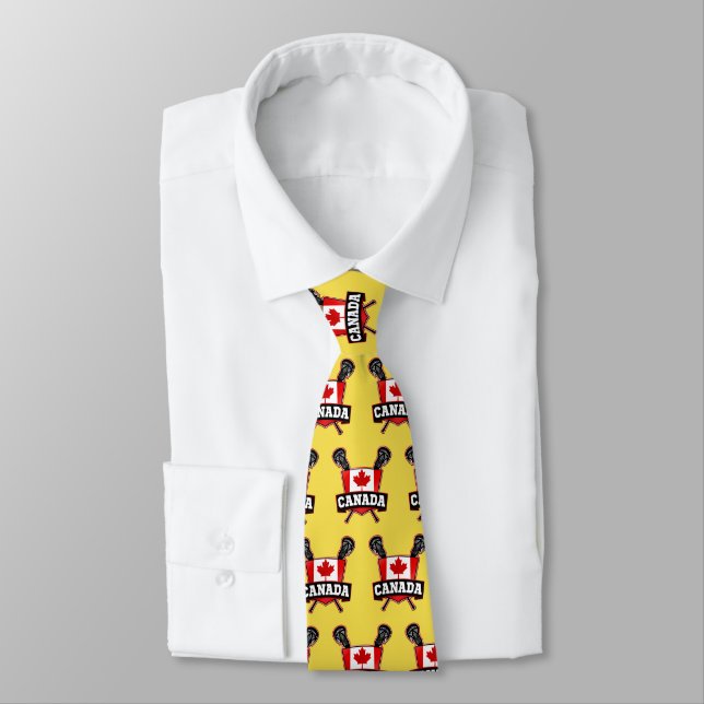 Canadian Flagga Lacrosse Logotyp Tie Slips (Bunden)