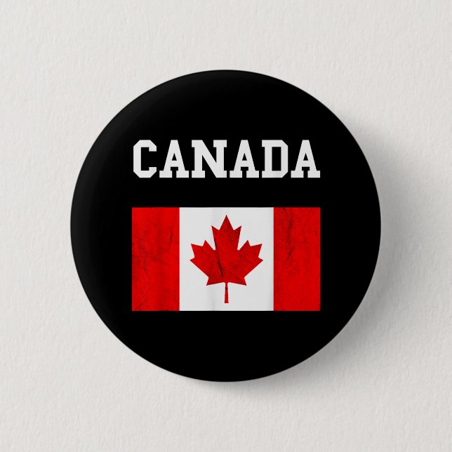 Canadian Flagga Maple Löv Canadian Flagga Knapp (Framsida)