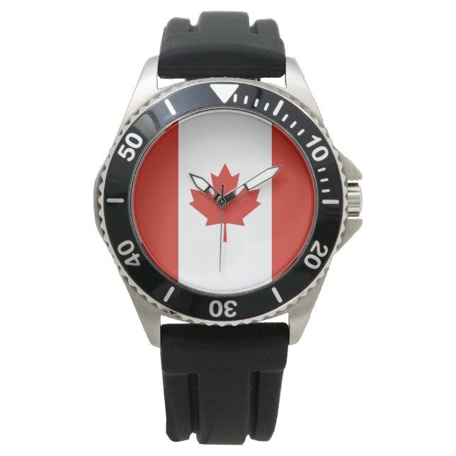 Canadian Flagga (Maple Löv) (Kanada) Armbandsur (Framsida)