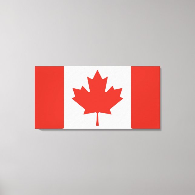 Canadian Flagga (Maple Löv) (Kanada) Canvastryck (Framsida)