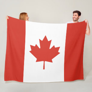 Canadian Flagga (Maple Löv) (Kanada) Fleecefilt