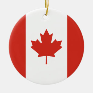 Canadian Flagga (Maple Löv) (Kanada) Julgransprydnad Keramik