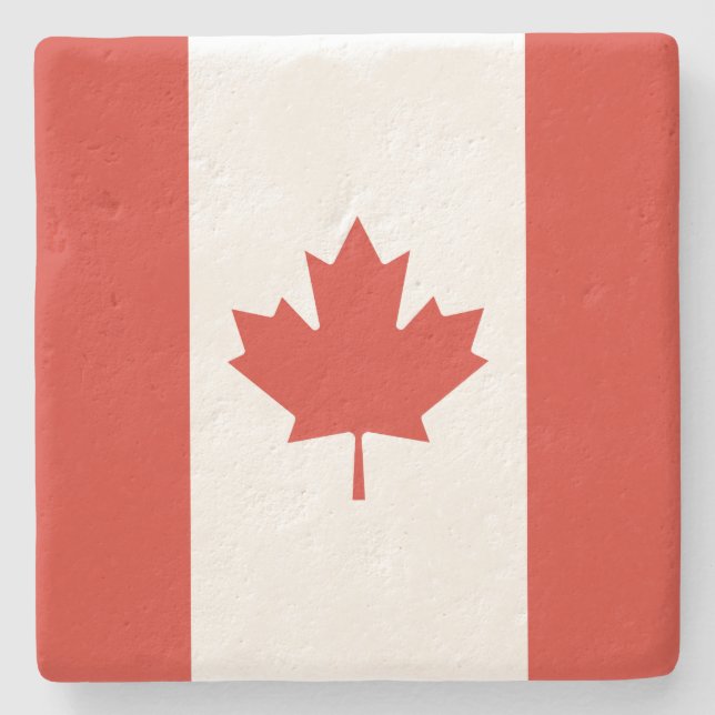 Canadian Flagga (Maple Löv) (Kanada) Stenunderlägg (Framsidan)