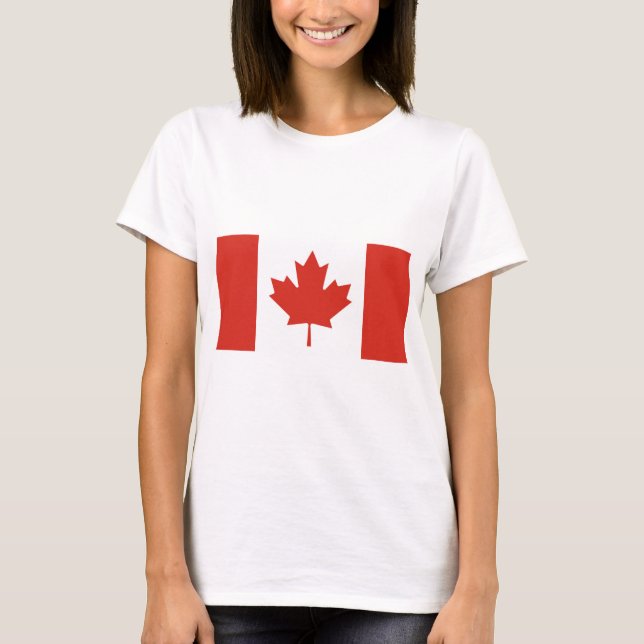 Canadian Flagga (Maple Löv) (Kanada) T Shirt (Framsida)