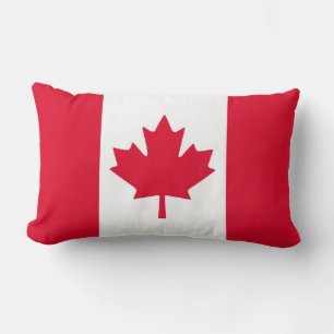 Canadian Flagga Maple Löv Red White Kanada Lumbarkudde
