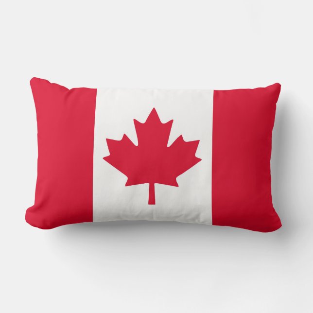 Canadian Flagga Maple Löv Red White Kanada Lumbarkudde (Framsida)