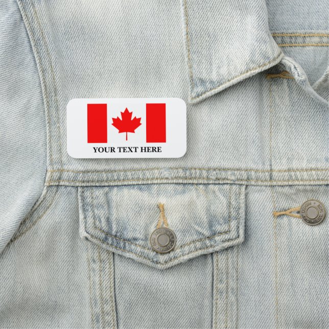 Canadian flagga namn bricka namnbricka (På plats)