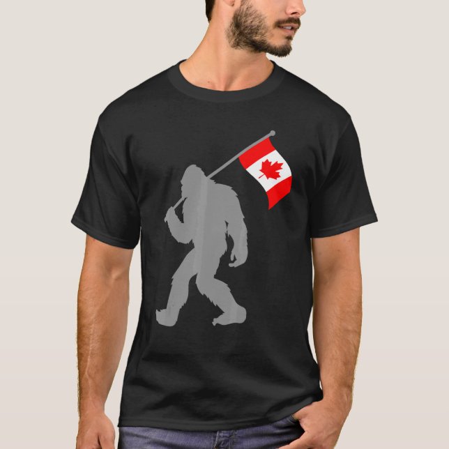 Canadian Flagga On Canada Flagga T Shirt (Framsida)
