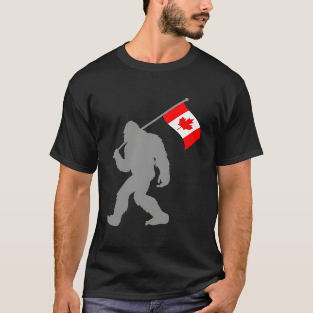 Canadian Flagga On Canada Flagga T Shirt (Framsida)