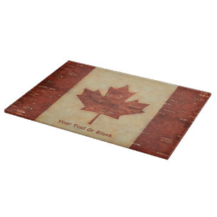 Canadian Flagga On Inner Birch Bark