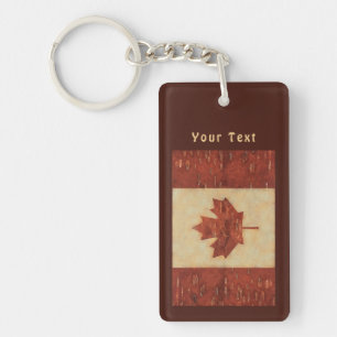 Canadian Flagga On Inner Birch Bark
