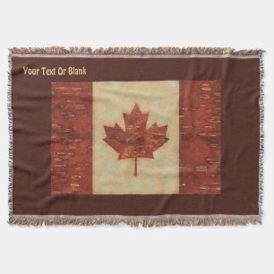 Canadian Flagga On Inner Birch Bark Filt
