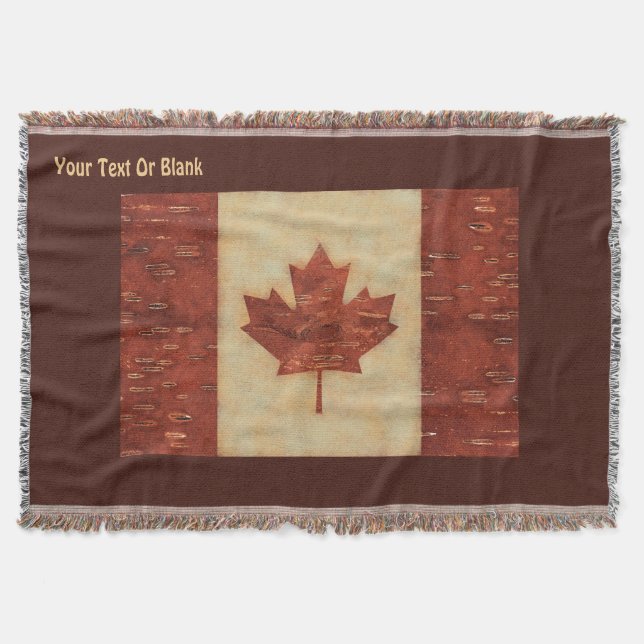 Canadian Flagga On Inner Birch Bark Filt (Framsidan)