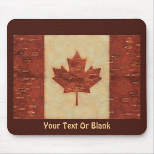 Canadian Flagga On Inner Birch Bark Musmatta