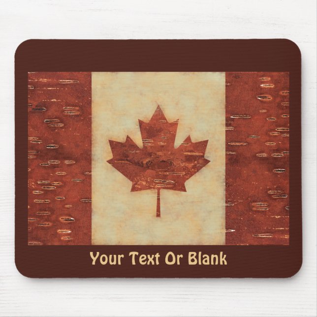 Canadian Flagga On Inner Birch Bark Musmatta (Framsidan)