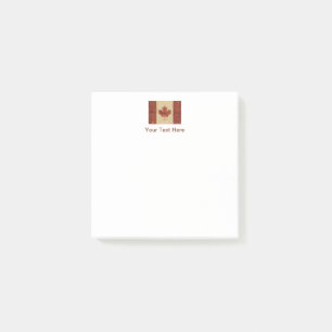 Canadian Flagga On Inner Birch Bark Post-it Block
