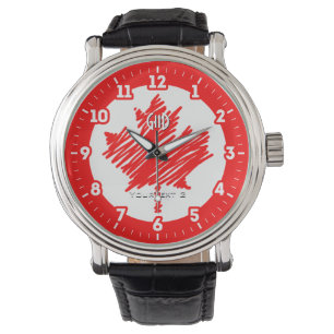 Canadian Flagga Red Maple Löv anpassar den på en Armbandsur