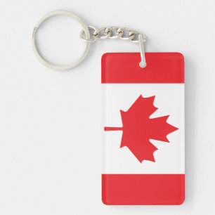 Canadian Flagga Red Maple Löv Banner Nyckelring
