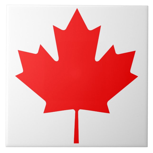 Canadian Flagga Red Maple Löv Kakelplatta (Framsidan)