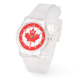 Canadian Flagga Red Maple Löv på a Armbandsur