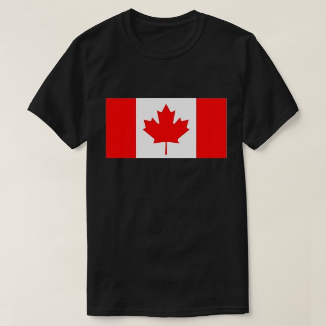 Canadian Flagga Red White Maple Löv T-Shirt (Design framsida)