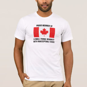Canadian Flagga Small Fringe Minority  T Shirt