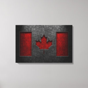 Canadian Flagga Stone Struktur Canvastryck