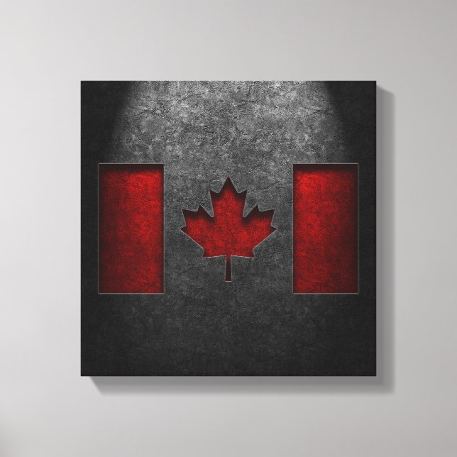 Canadian Flagga Stone Struktur Canvastryck (Framsida)