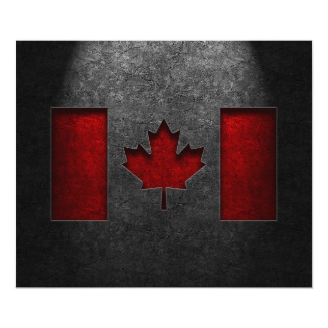 Canadian Flagga Stone Struktur Fototryck (Framsidan)